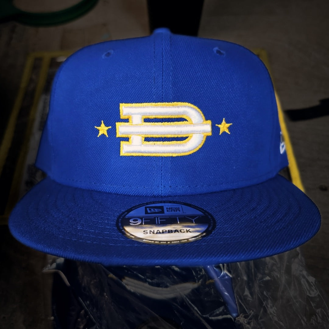 3D puff embroidered royal blue snapback by Socal Printz